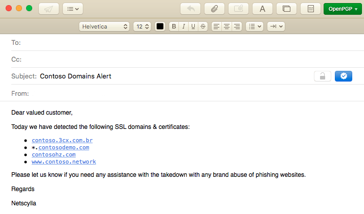 image of email alert